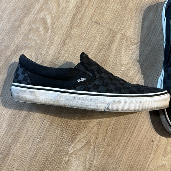 Vans Classic Slip-On Checkerboard Mens 11 black and grey - Picture 2 of 6